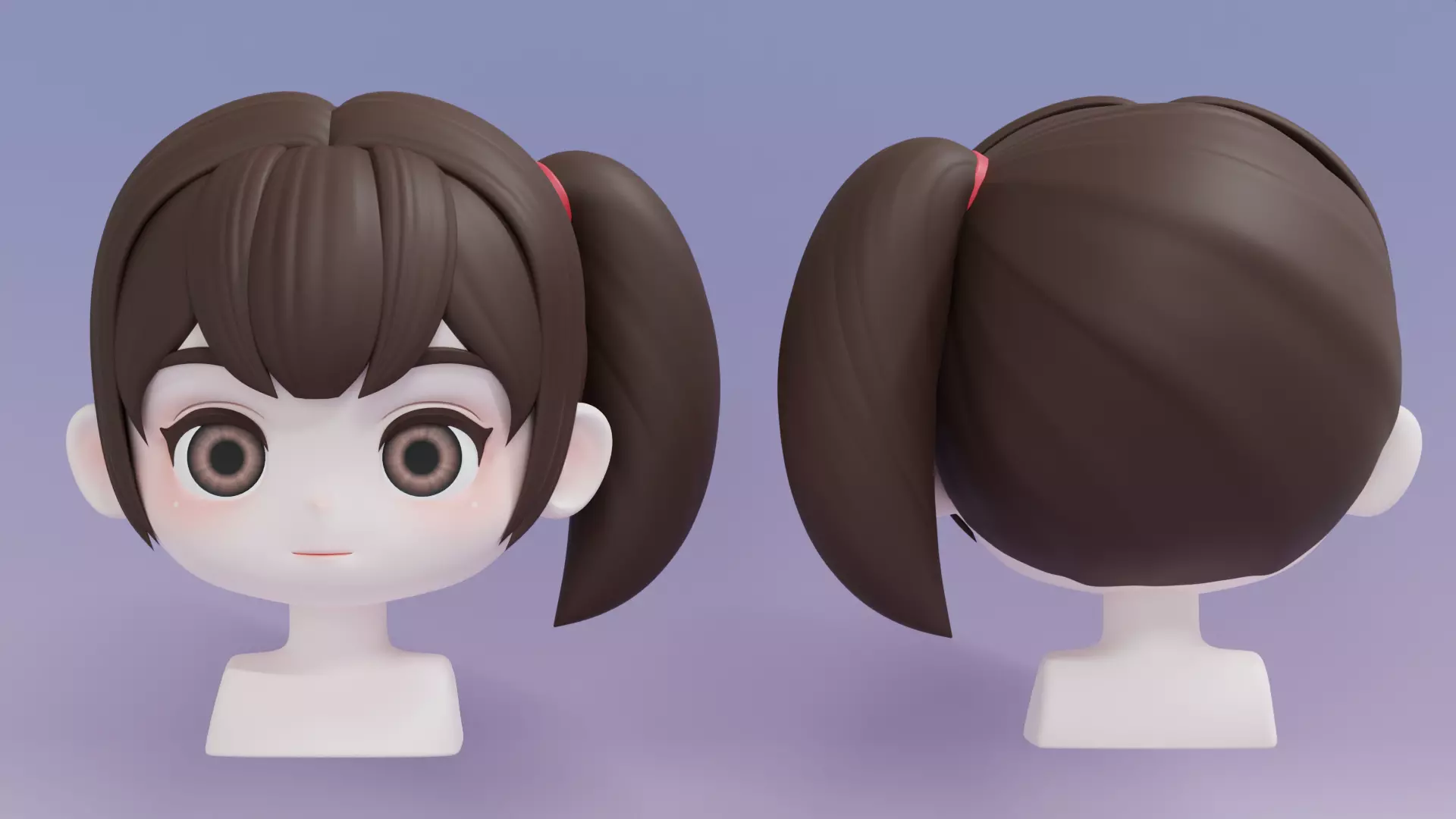 Chibi Female Hair Style 10 3D model_0