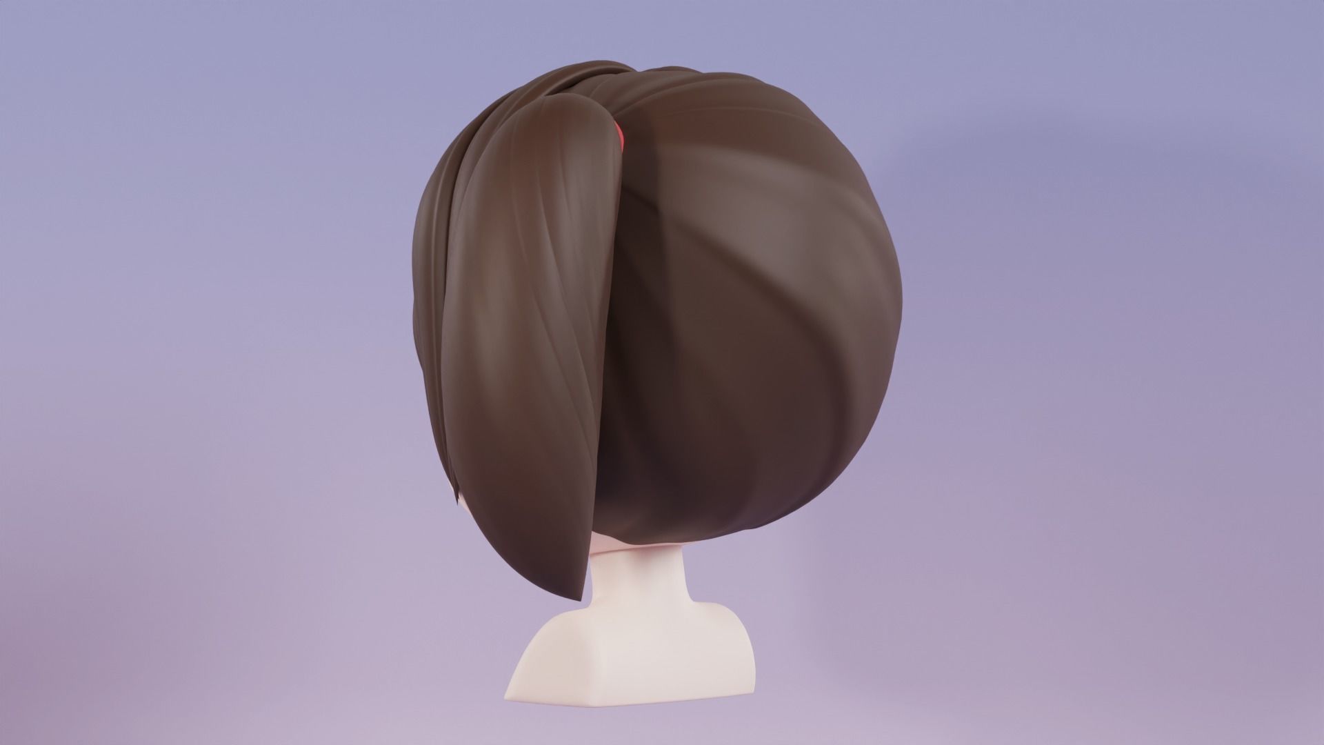Chibi Female Hair Style 10 3D model_7