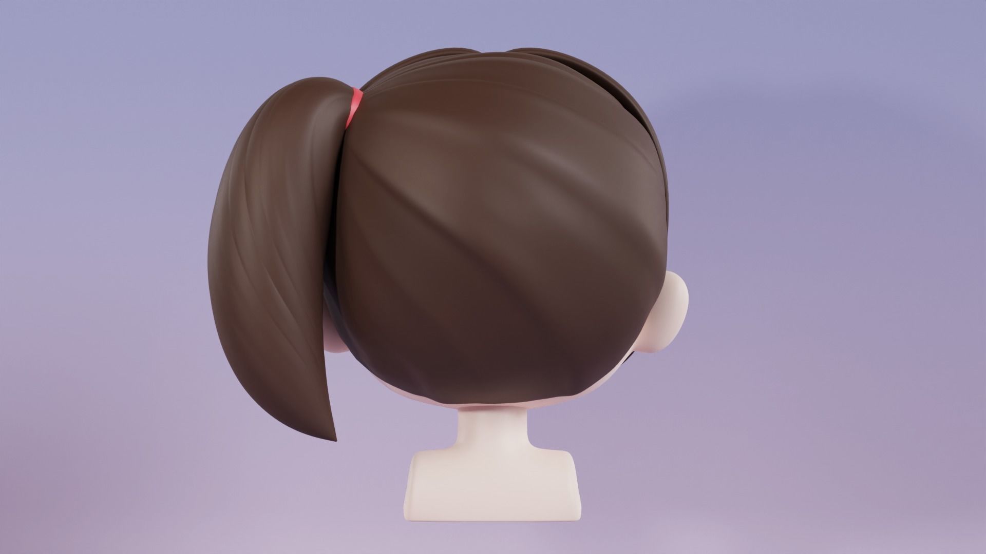 Chibi Female Hair Style 10 3D model_6