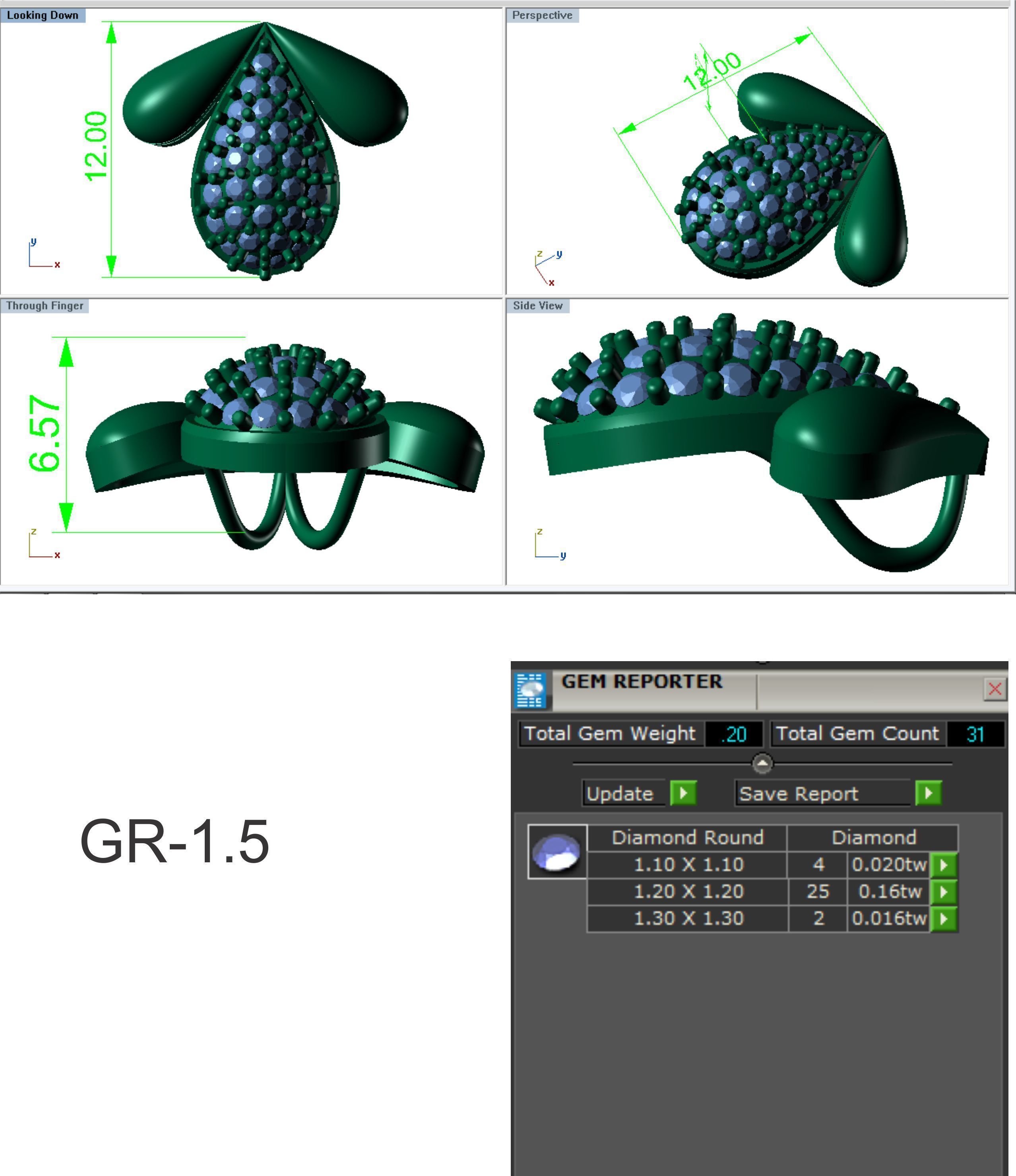 Earrings Pendant Set 3dm STL OBJ FBX Renders Details 3D print model_7