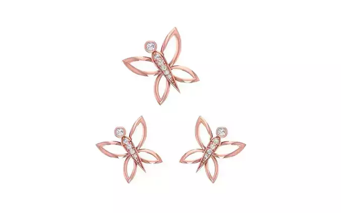 Earrings Pendant Set 3dm STL OBJ FBX Renders Details