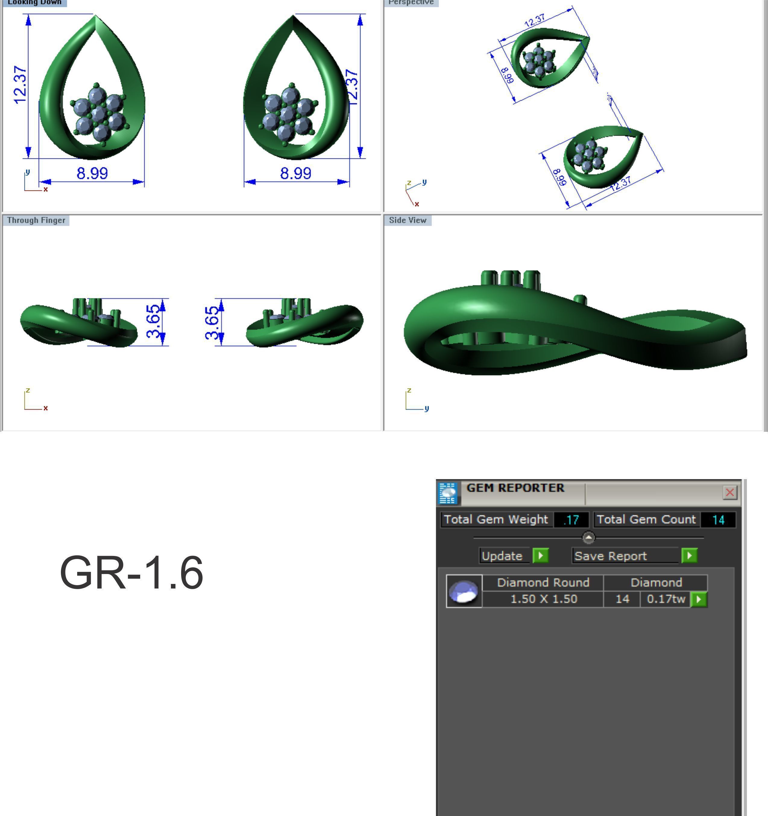 Earrings Pendant Set 3dm STL OBJ FBX Renders Details 3D print model_7