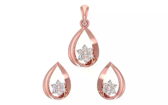 Earrings Pendant Set 3dm STL OBJ FBX Renders Details