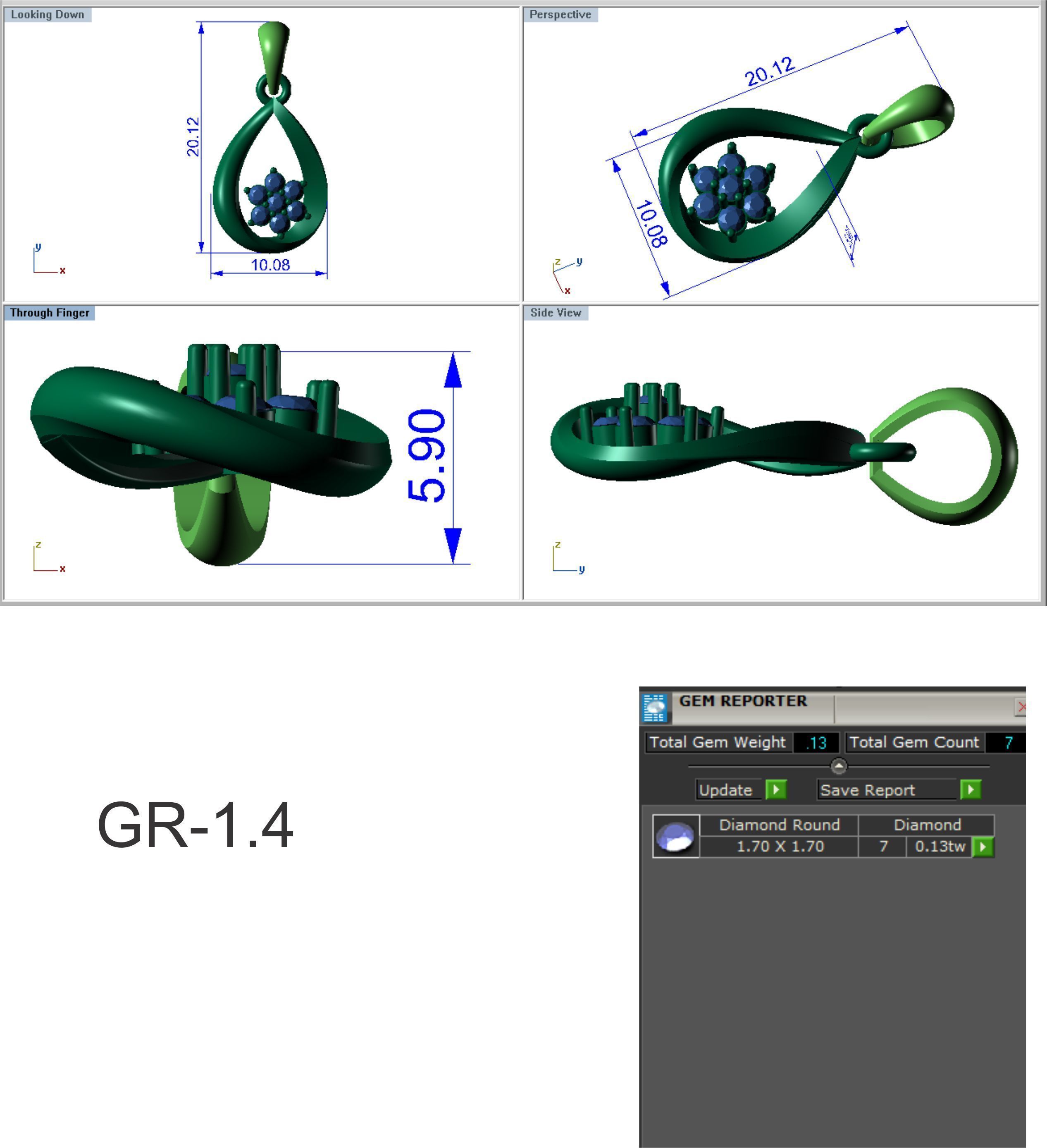 Earrings Pendant Set 3dm STL OBJ FBX Renders Details 3D print model_8