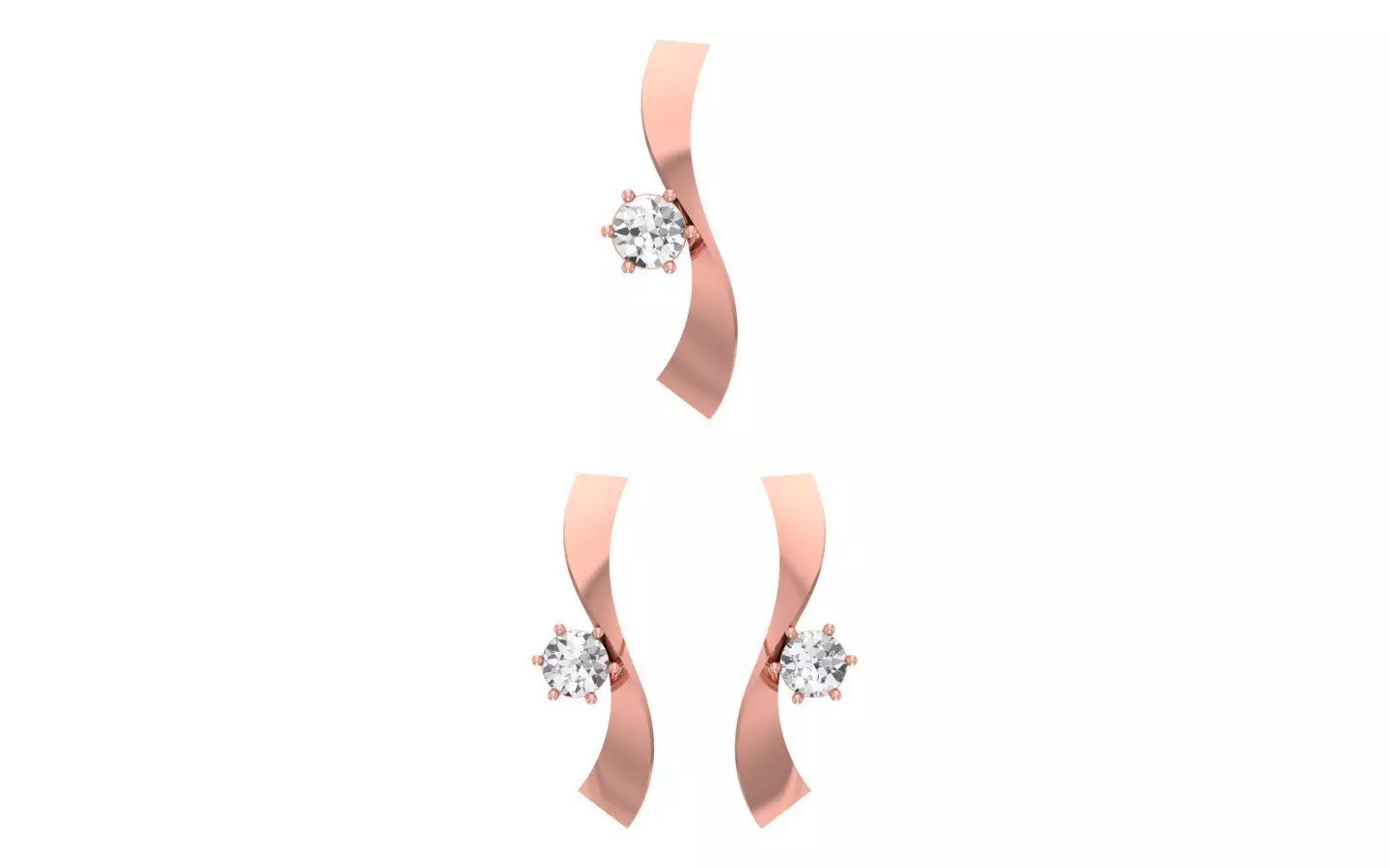 Earrings Pendant Set 3dm STL OBJ FBX Renders Details 3D print model_0