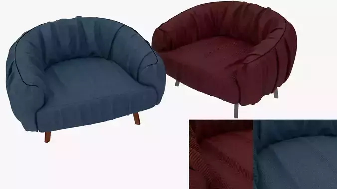 4K Textures Common Sofa Low-poly 3D model