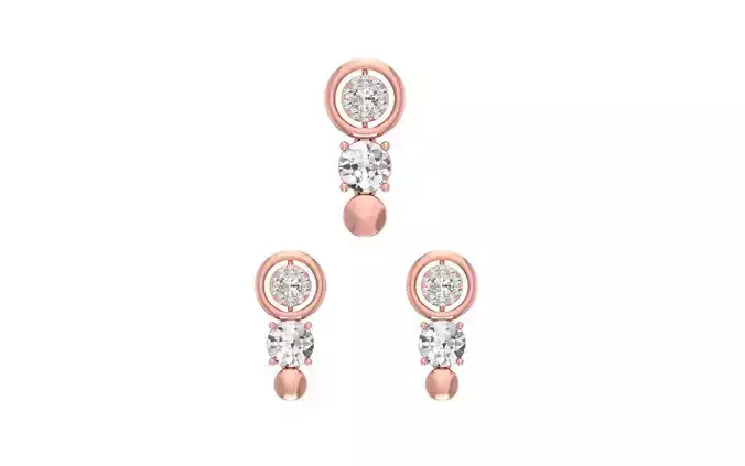 Earrings Pendant Set 3dm STL OBJ FBX Renders Details