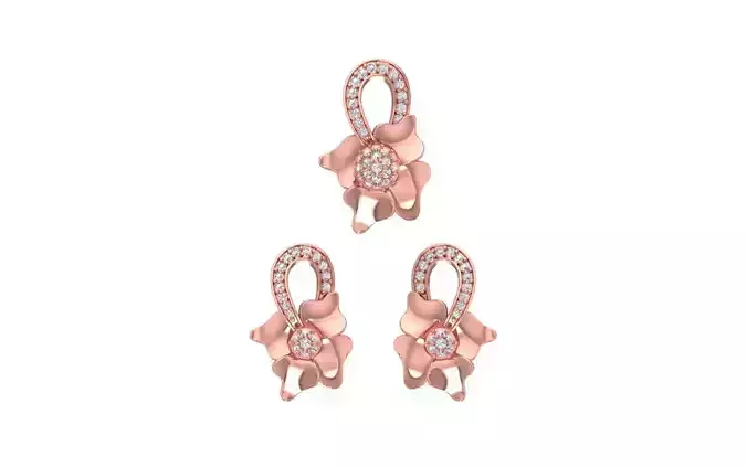 Earrings Pendant Set 3dm STL OBJ FBX Renders Details