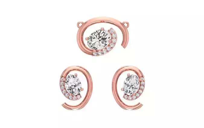 Earrings Pendant Set 3dm STL OBJ FBX Renders Details