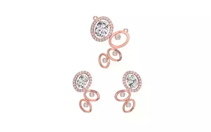 Earrings Pendant Set 3dm STL OBJ FBX Renders Details