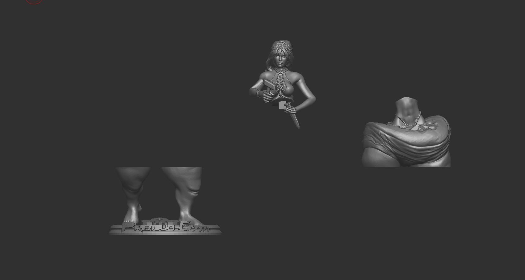 self sculpting woman 3D print model_15