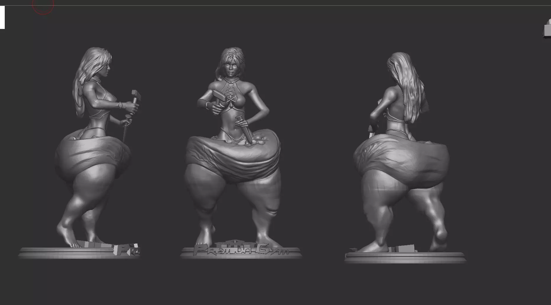 self sculpting woman 3D print model_0