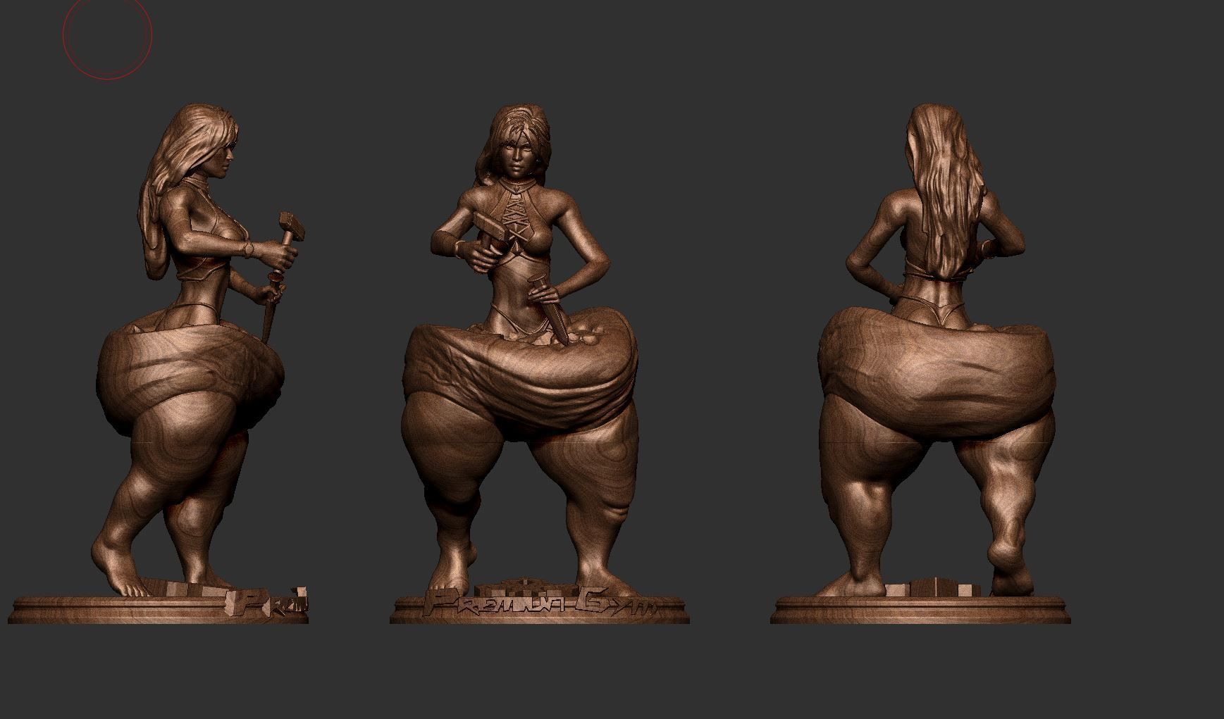 self sculpting woman 3D print model_7