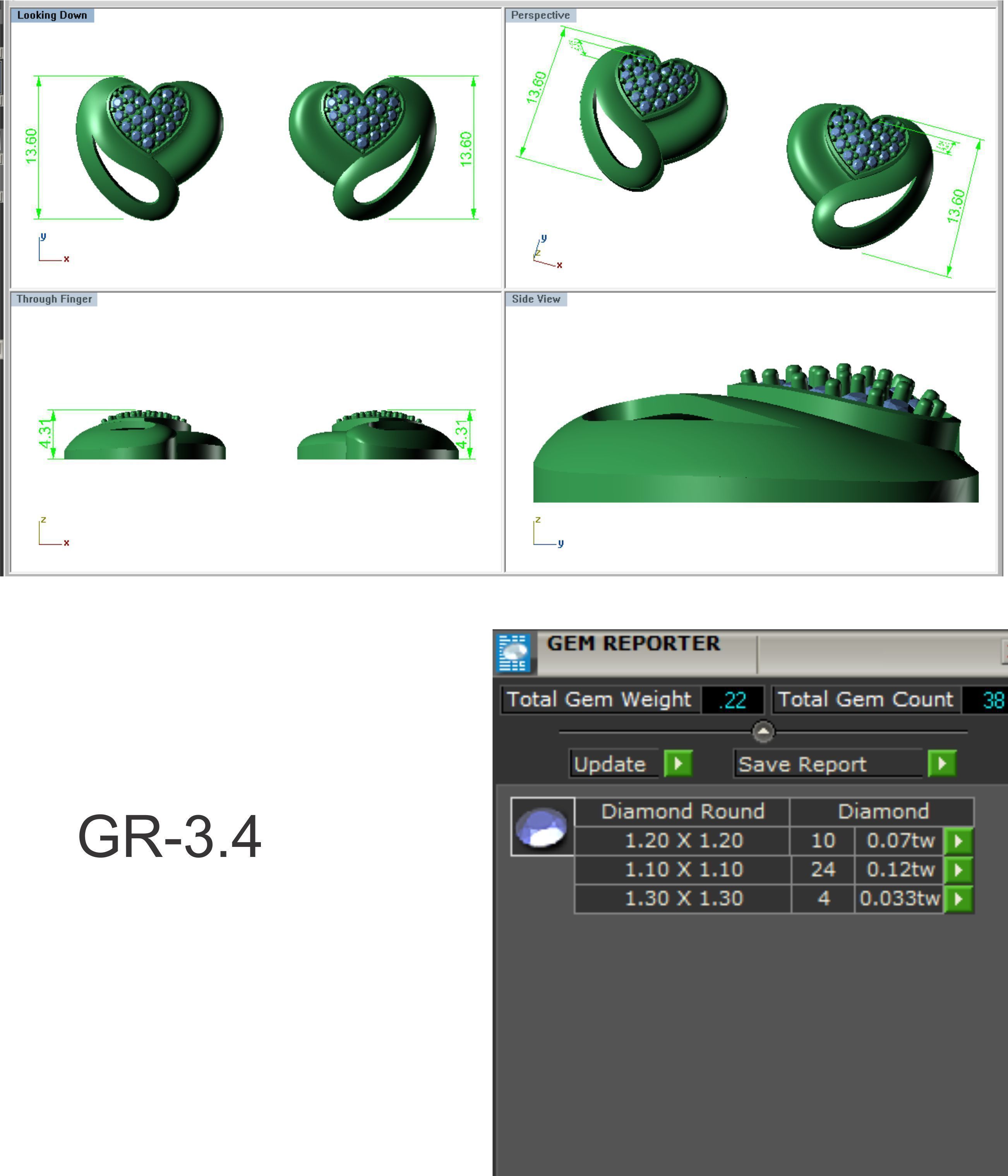 Heart Earrings Pendant Set 3dm STL OBJ FBX Renders Details 3D print model_7