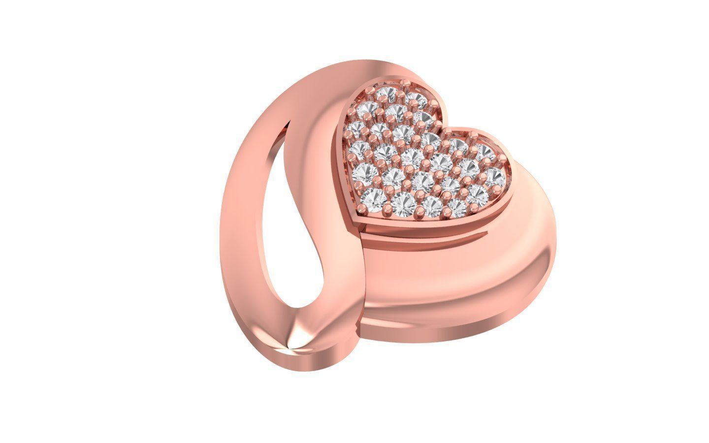 Heart Earrings Pendant Set 3dm STL OBJ FBX Renders Details 3D print model_5