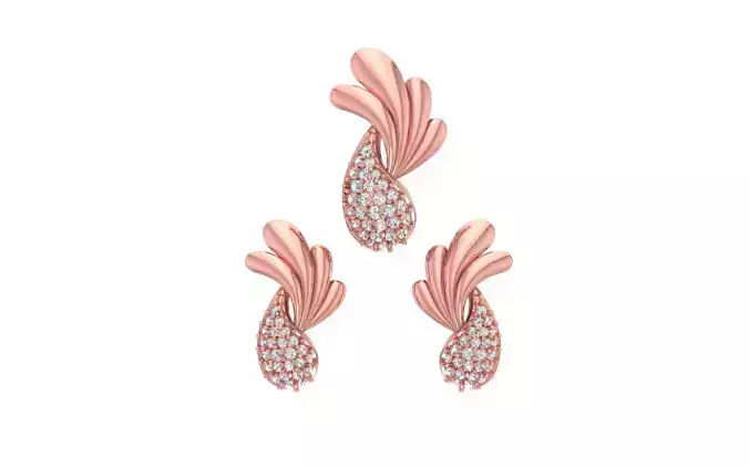 Earrings Pendant Set 3dm STL OBJ FBX Renders Details