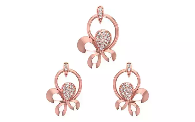 Earrings Pendant Set 3dm STL OBJ FBX Renders Details