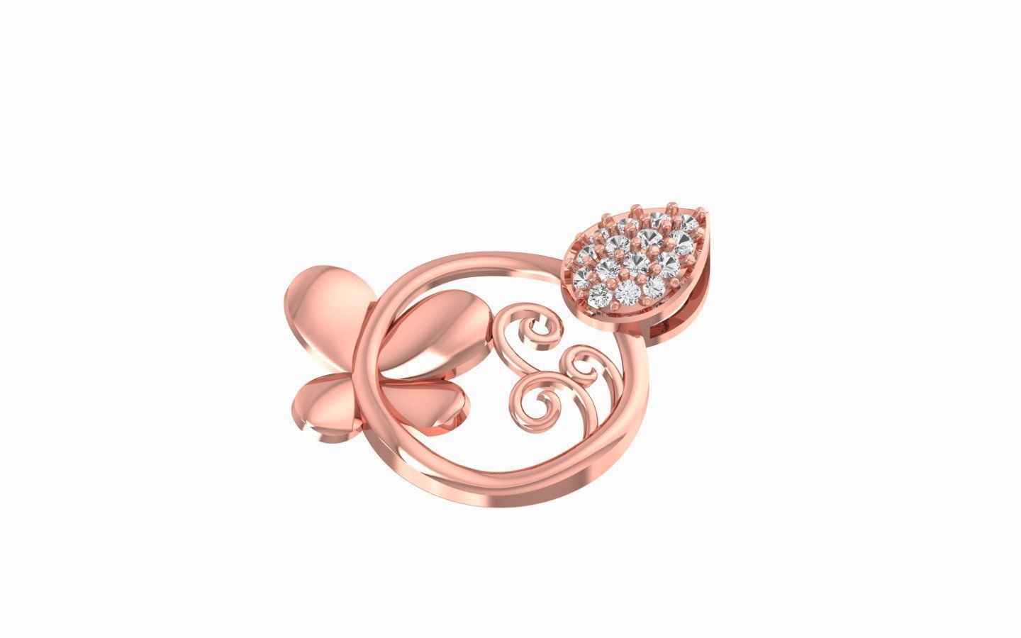 Earrings Pendant Set 3dm STL OBJ FBX Renders Details 3D print model_6