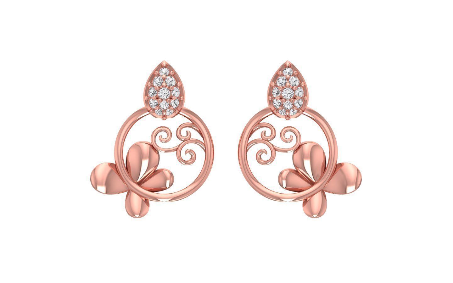 Earrings Pendant Set 3dm STL OBJ FBX Renders Details 3D print model_2