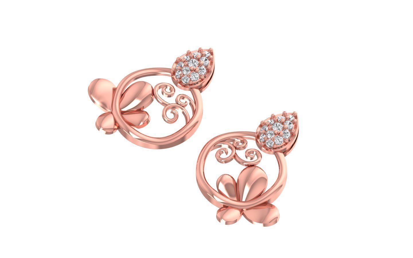 Earrings Pendant Set 3dm STL OBJ FBX Renders Details 3D print model_3