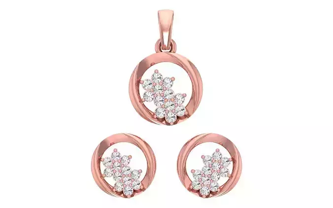 Earrings Pendant Set 3dm STL OBJ FBX Renders Details