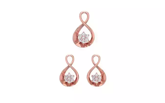 Earrings Pendant Set 3dm STL OBJ FBX Renders Details