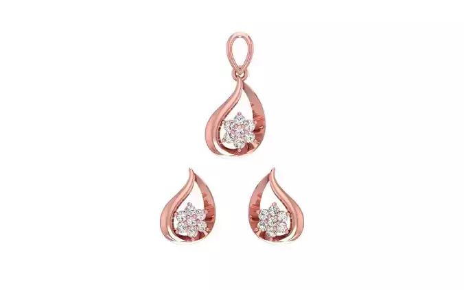 Earrings Pendant Set 3dm STL OBJ FBX Renders Details