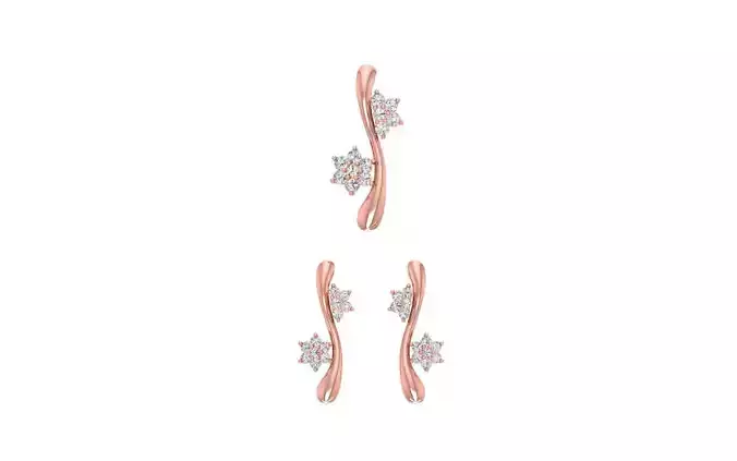 Earrings Pendant Set 3dm STL OBJ FBX Renders Details 3D print model