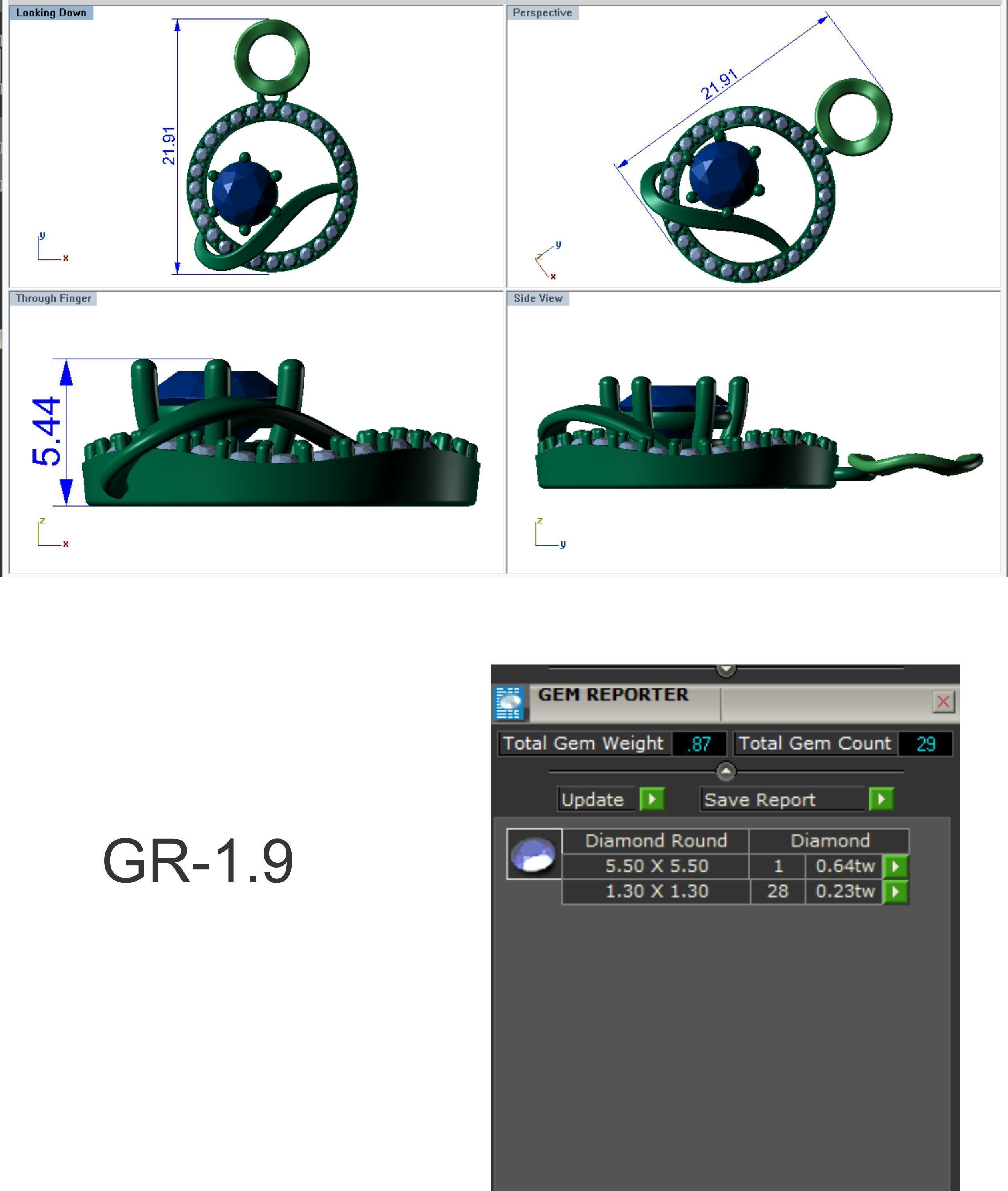 Earrings Pendant Set 3dm STL OBJ FBX Renders Details 3D print model_6