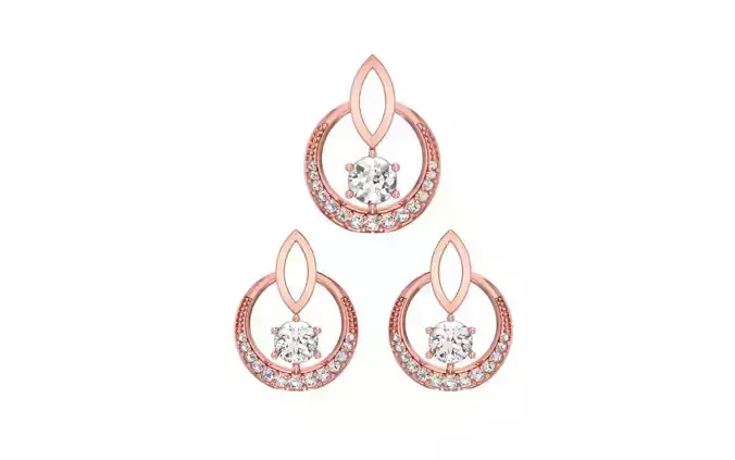 Earrings Pendant Set 3dm STL OBJ FBX Renders Details 3D print model Earrings Pendant Set 3dm STL OBJ FBX Renders Details 3D print model