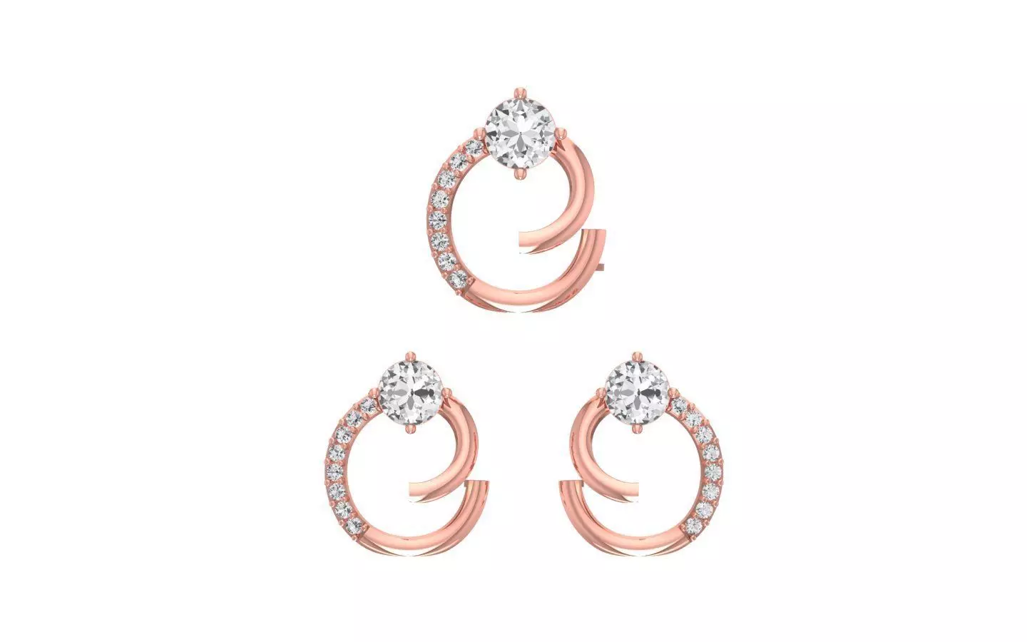 Earrings Pendant Set 3dm STL OBJ FBX Renders Details 3D print model_0