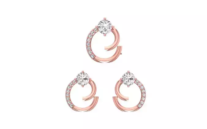 Earrings Pendant Set 3dm STL OBJ FBX Renders Details