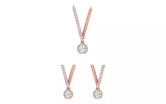 Earrings Pendant Set 3dm STL OBJ FBX Renders Details 3D print model