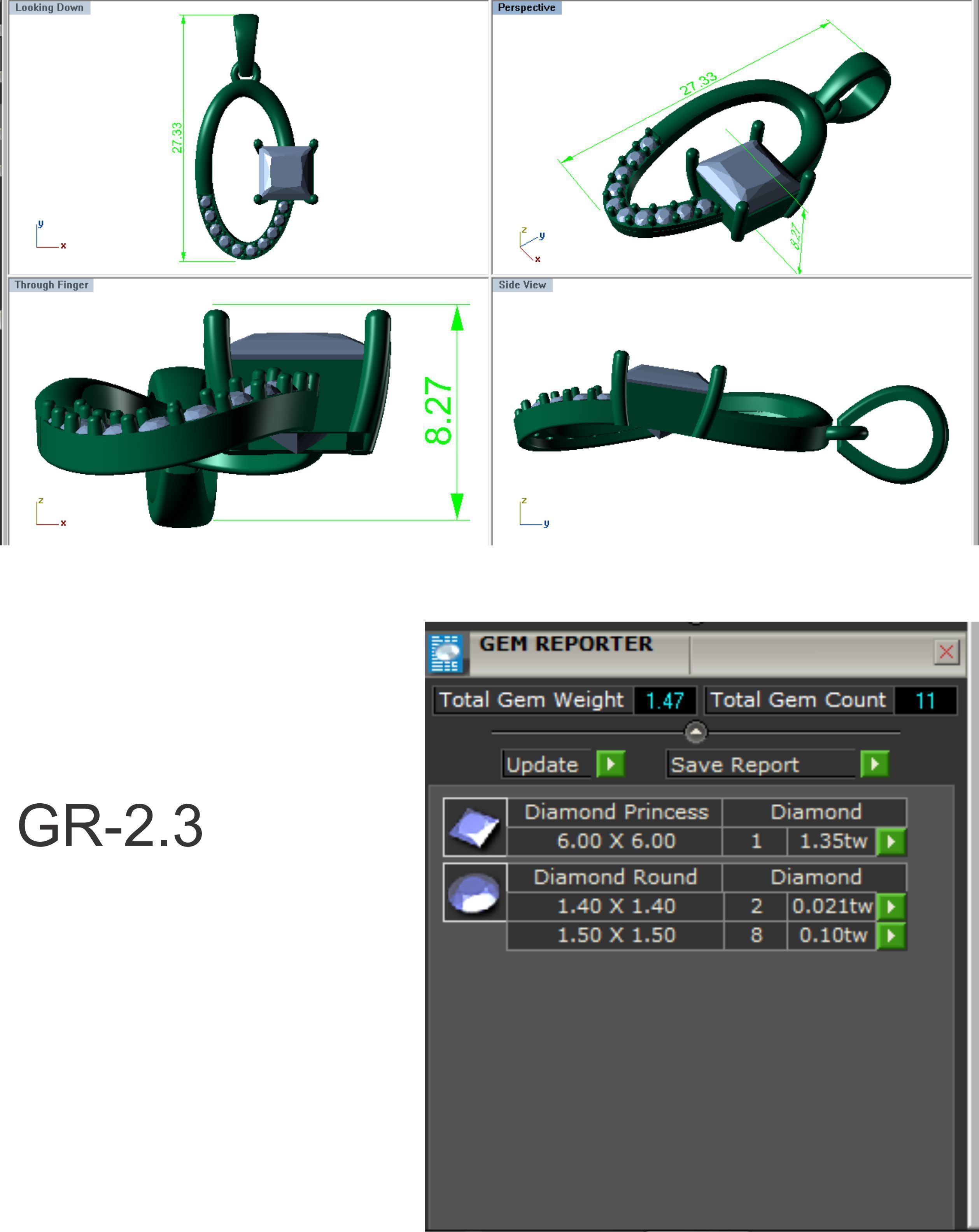 Earrings Pendant Set 3dm STL OBJ FBX Renders Details 3D print model_8