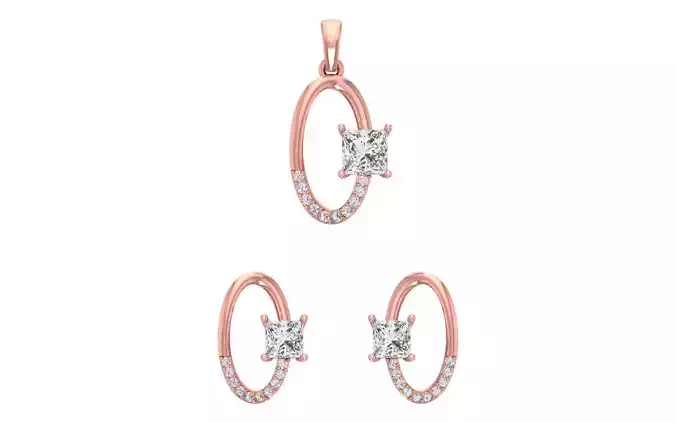 Earrings Pendant Set 3dm STL OBJ FBX Renders Details 3D print model