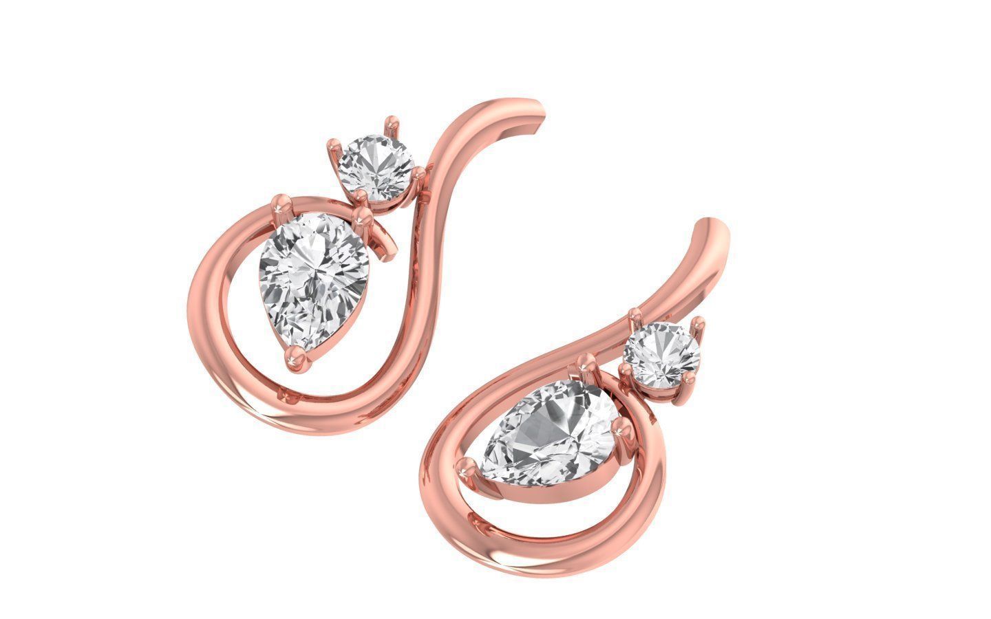 Earrings Pendant Set 3dm STL OBJ FBX Renders Details 3D print model_1