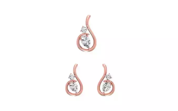 Earrings Pendant Set 3dm STL OBJ FBX Renders Details