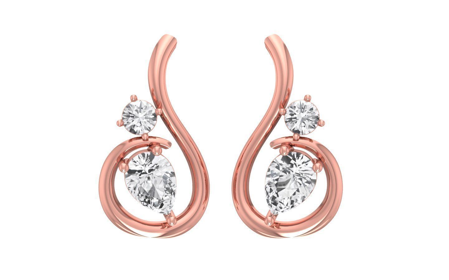 Earrings Pendant Set 3dm STL OBJ FBX Renders Details 3D print model_2