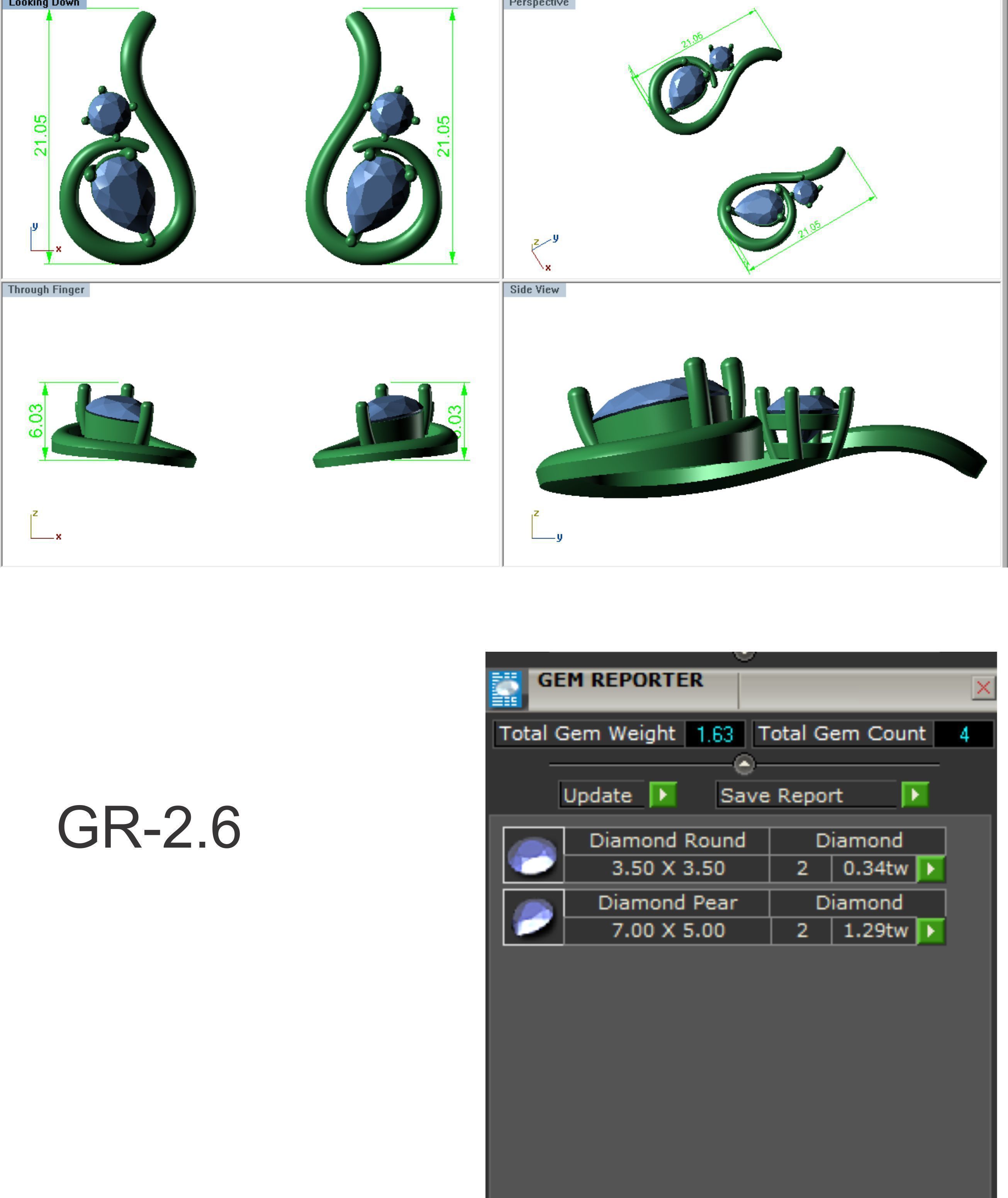 Earrings Pendant Set 3dm STL OBJ FBX Renders Details 3D print model_7