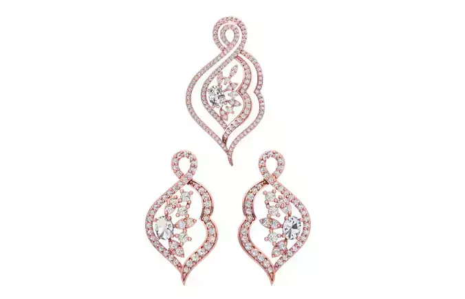 Earrings Pendant Set 3dm STL OBJ FBX Renders Details