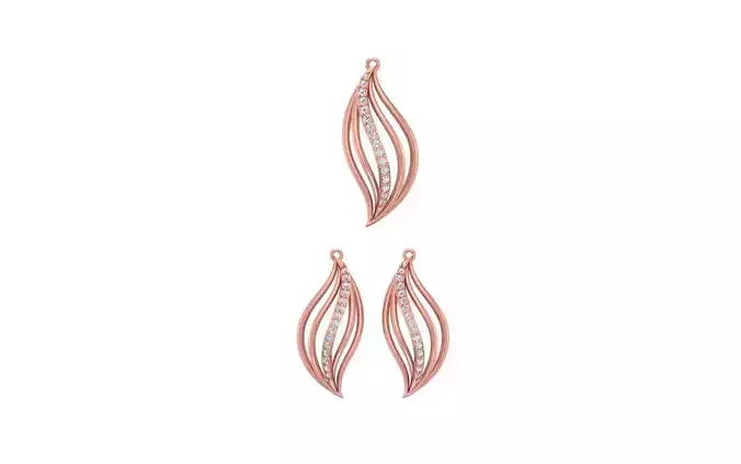 Earrings Pendant Set 3dm STL OBJ FBX Renders Details