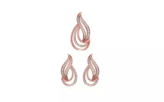 Earrings Pendant Set 3dm STL OBJ FBX Renders Details