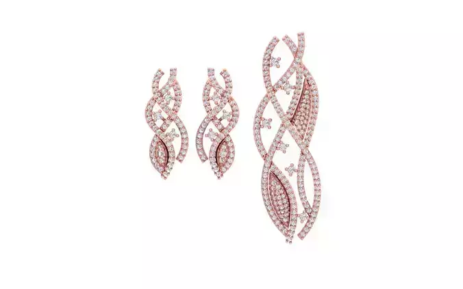 Earrings Pendant Set 3dm STL OBJ FBX Renders Details