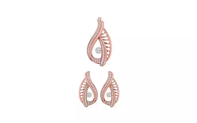 Earrings Pendant Set 3dm STL OBJ FBX Renders Details 3D print model