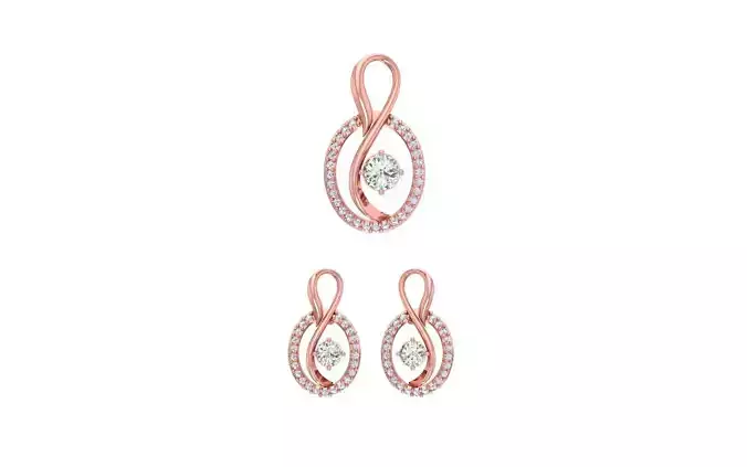 Earrings Pendant Set 3dm STL OBJ FBX Renders Details 3D print model