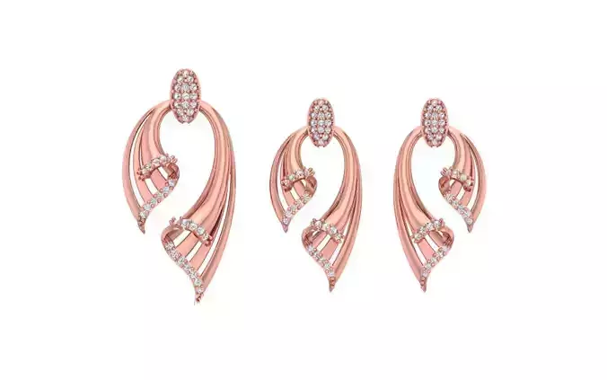 Pendant Earring Sets 3dm STL OBJ FBX Renders Details