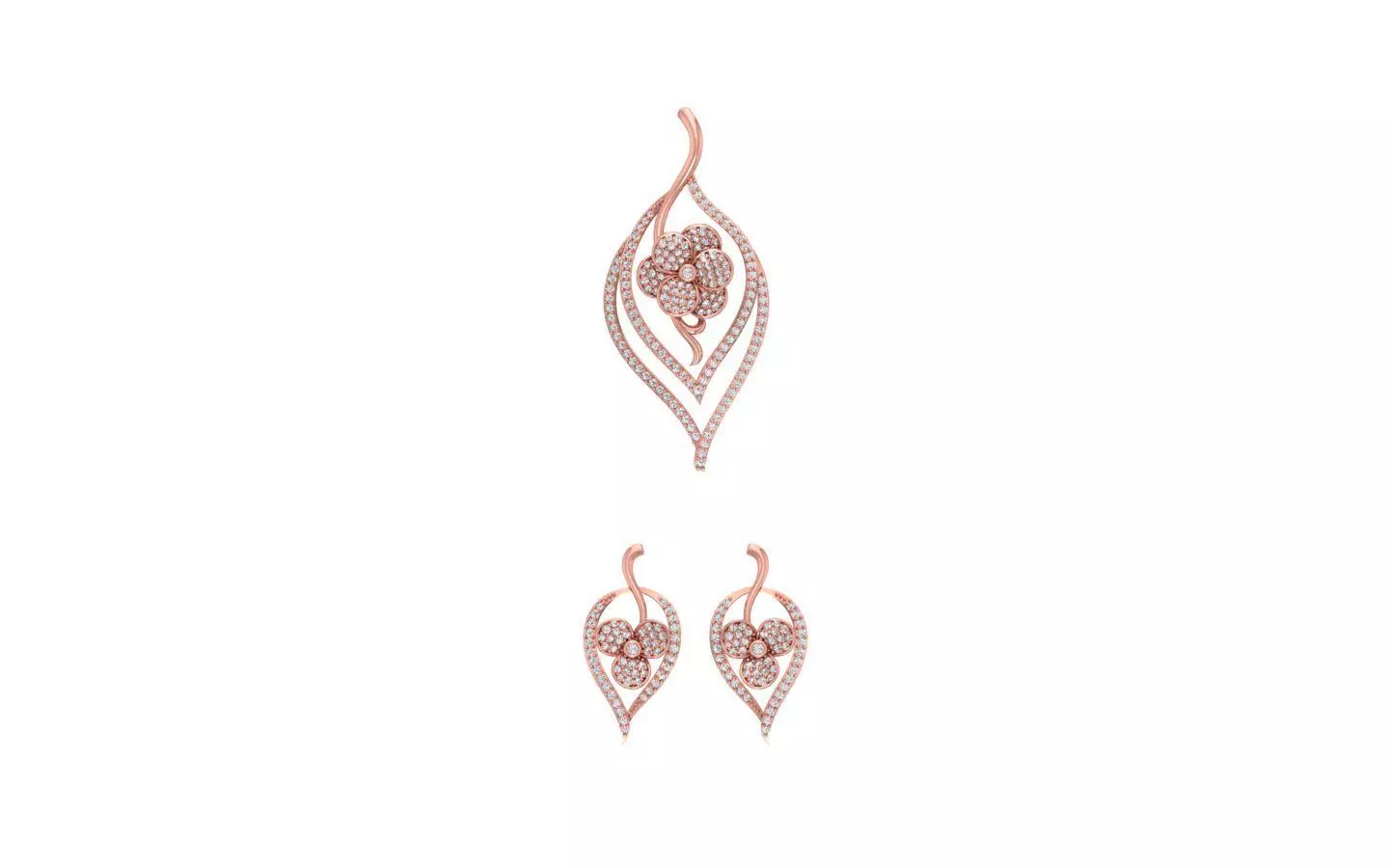 Pendant Earring Sets 3dm STL OBJ FBX Renders Details 3D print model_0