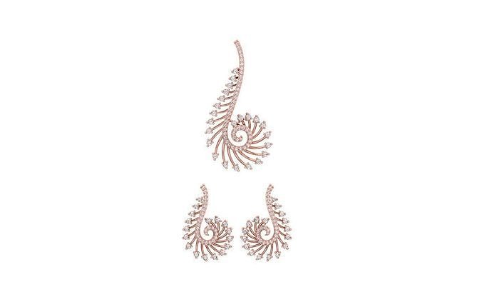 Pendant Earring Sets 3dm STL OBJ FBX Renders Details 3D print model