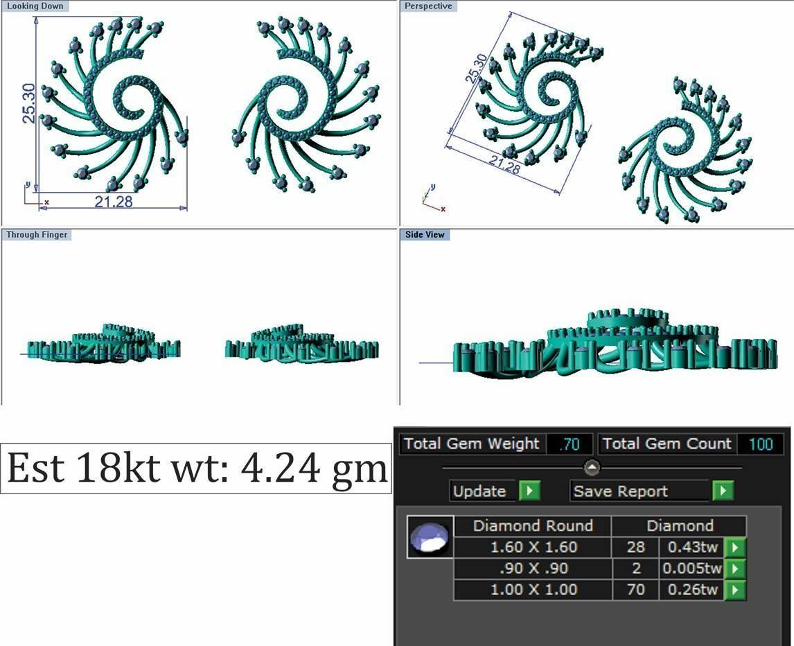 Pendant Earring Sets 3dm STL OBJ FBX Renders Details 3D print model_5