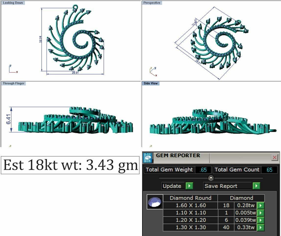 Pendant Earring Sets 3dm STL OBJ FBX Renders Details 3D print model_8